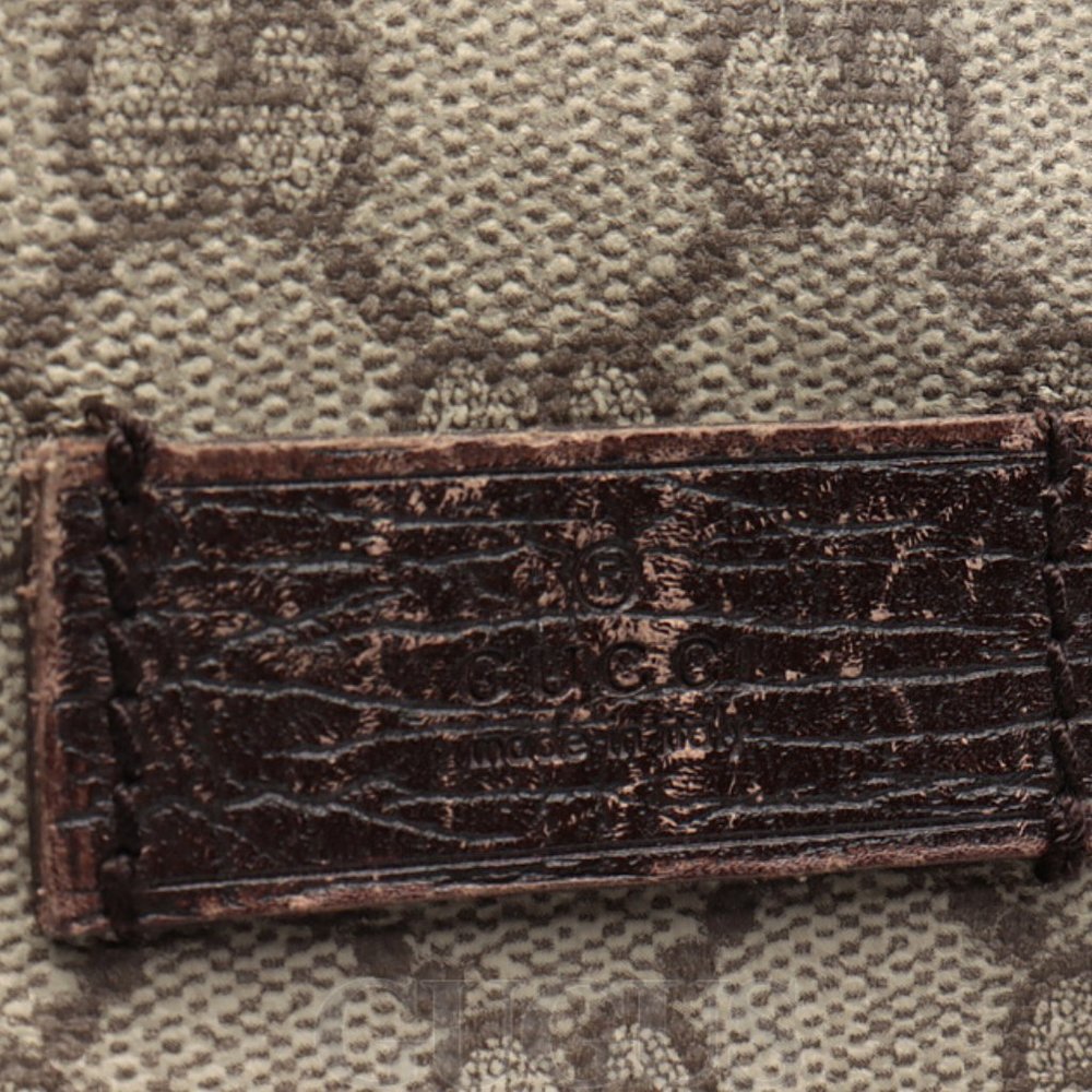 GUCCI PVC Beige & Dark Brown Two Pocket Tote Bag - Picture 3 of 16